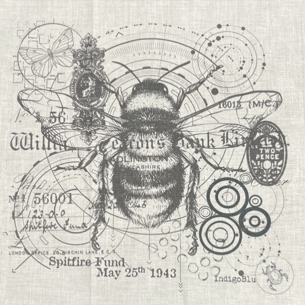 Bee - Cotton Fabric Panel (9x9 inch)